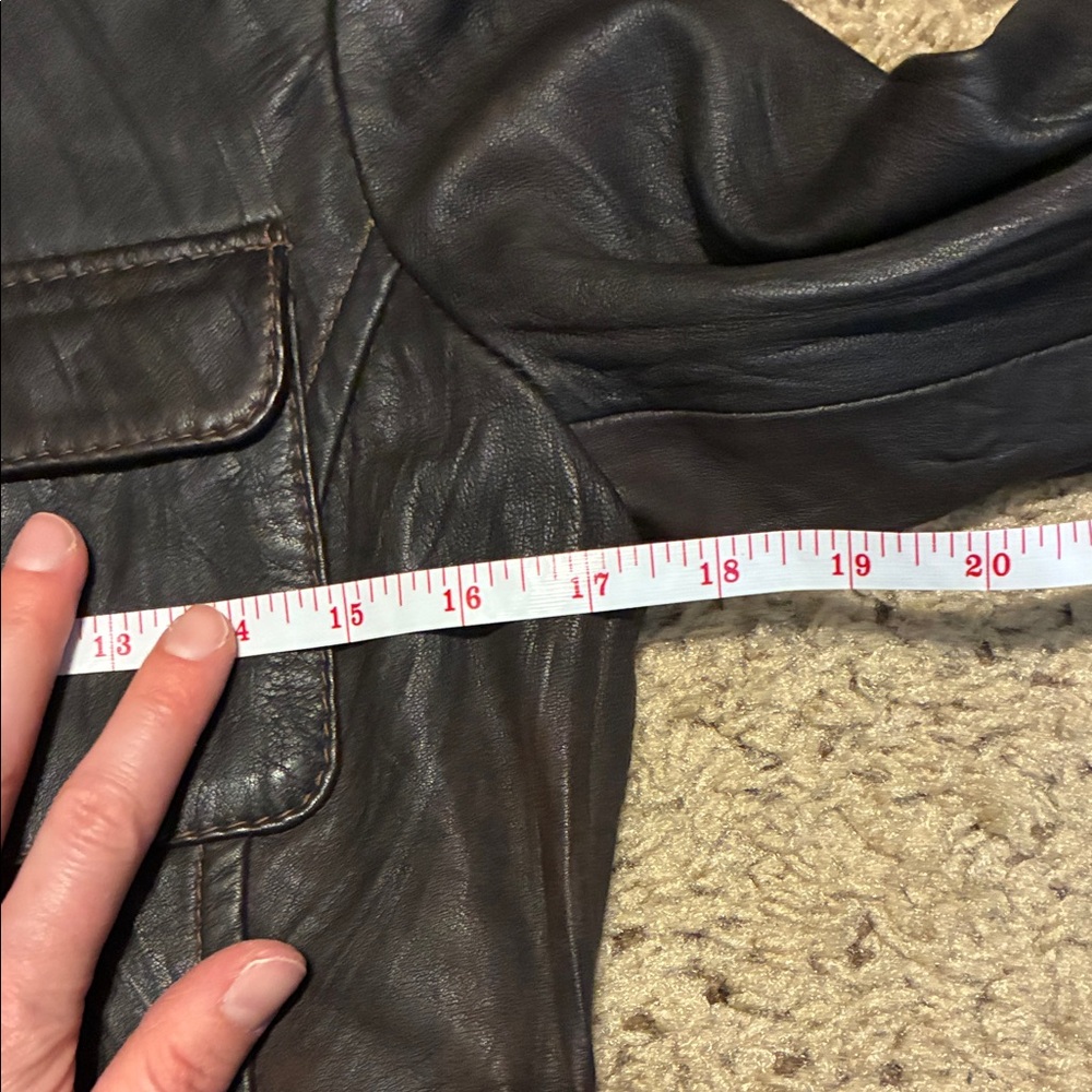 Danier Women's Rich Brown Leather Jacket with Chunky Button Detail - Picture 13 of 16